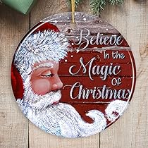 Santa Claus Christmas Ornaments - Little Angel and Father