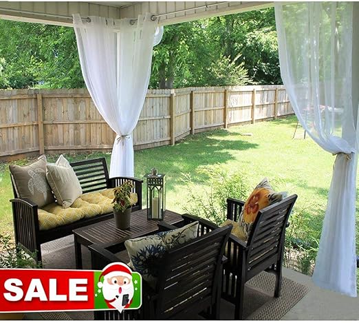 Amazon Com Ryb Home Outdoor Sheer Curtain For Patio Grommet