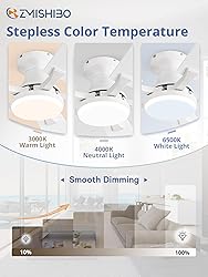 ZMISHIBO 52 Inch Ceiling Fan with Light, App&Remote