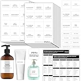 Cludoo 372 PCS Bathroom Home Laundry Labels for Organizing with DIY Blank Labels, Preprinted Minimalist Waterproof Oil Resist
