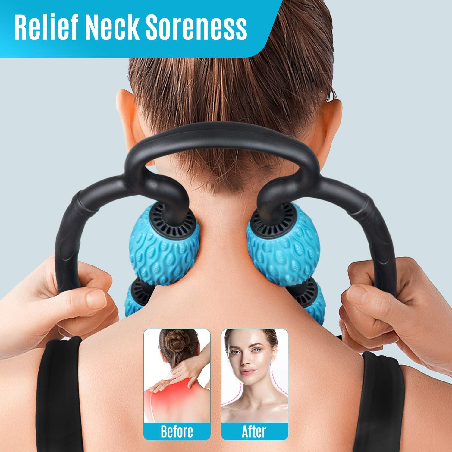 M MILY SPORT Massage Roller, Leg Rollers for Muscles Foam Roller Massager Muscle Roller for Legs, Arm Myofascial Fascial After Workout Exercise Muscle Soreness Pain Relieve (Blue): Sports & Outdoors