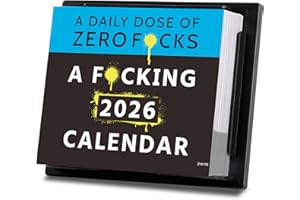 LORTARL A F*cking 2026 Calendar - Funny 2026 Desk Calendar, A Daily Dose of Zero F*cks, January to December 2026, 4.9''x4.5'', Funny 365 Daily Calendar, White Elephant Gag Gift for Adults