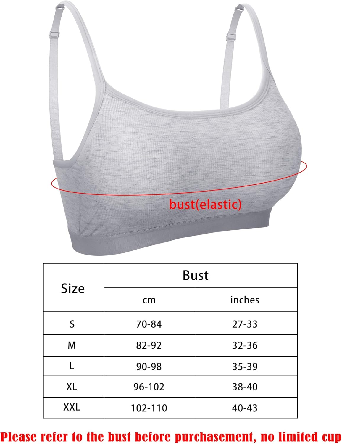 3 Pieces Mini Camisole Bra Wireless Padded Bra Tank Top Bra Seamless Sports Bra with Straps for Women Girls at  Women’s Clothing store