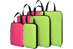 YZAOLL Compression Packing Cubes Bags Set for Kids Travel Luggage Packing Organizers Accessories Gift greenrose 6pcs