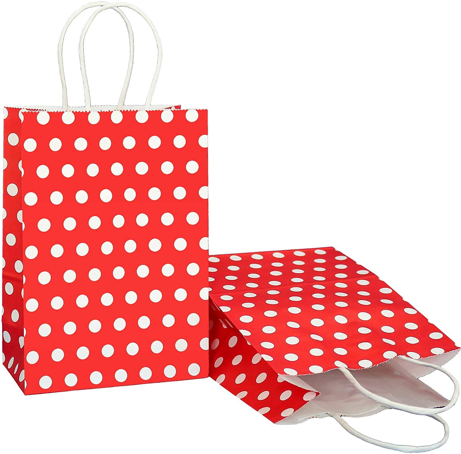 20 PCS Gift Bags Red Mini Kraft Paper Bags with Handles for Party