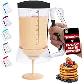 Eggssentials Pancake Batter Dispenser with Squeeze Handle Pancake Dispenser | Makes the perfect pancake, Non-drip spout, Dishwasher safe, Easy-pour handle, Pancakes, Waffles, Cupcakes, Muffins &amp; bakeware