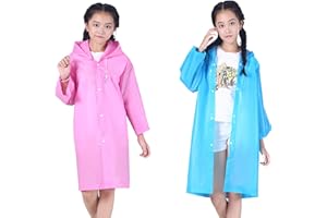 Luckyiren Raincoat Rain Poncho Jacket Slicker Outwear for Children[Thicker & Reusable & Lightweight] Emergency Rain&Wind Coat Cloak Wear for 6-12 Y/O. Boys&Girls for Disney World, Cool for Kids