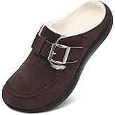 JOINFREE Womens Fuzzy Slippers Cozy Wide Mules Adjustable Diabetic Slippers Warm Memory Foam House Clogs Slipper Indoor Outdoor Potato Shoes for Edema Swollen Feet