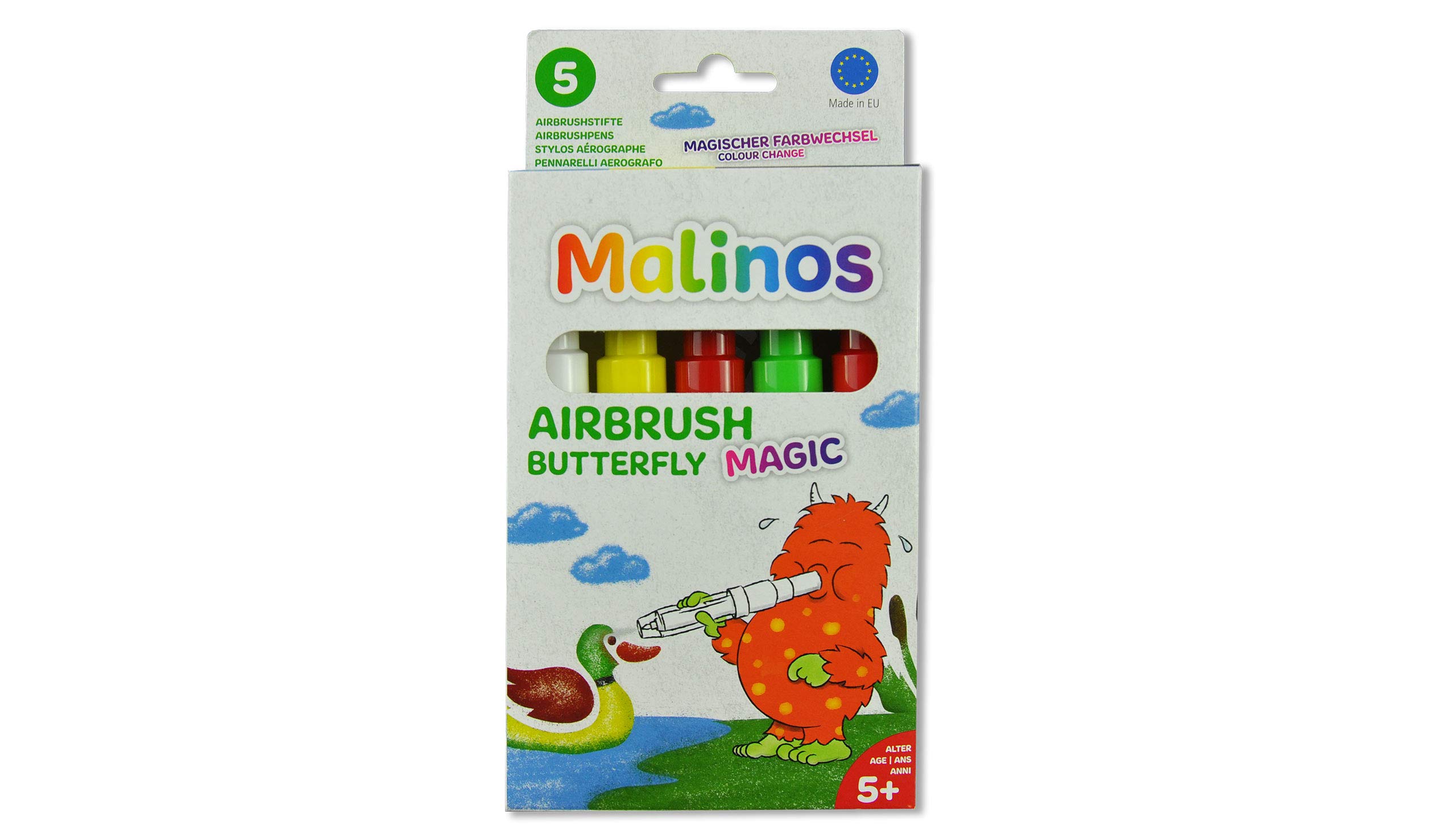 MALINOS 300966 Magic Butterfly Set of 5 Including Stencil A6 Airbrush 10 x 20 x 2
