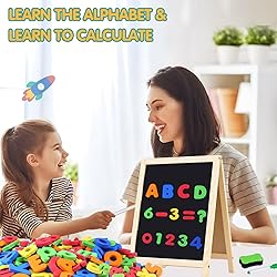 GINMIC Magnetic Letters and Numbers with Easel for