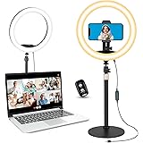 Sensyne Desktop Ring Light for Video Conference Lighting, 10" Ring Light with Stand for Computer Zoom Meetings, Laptop Ring L