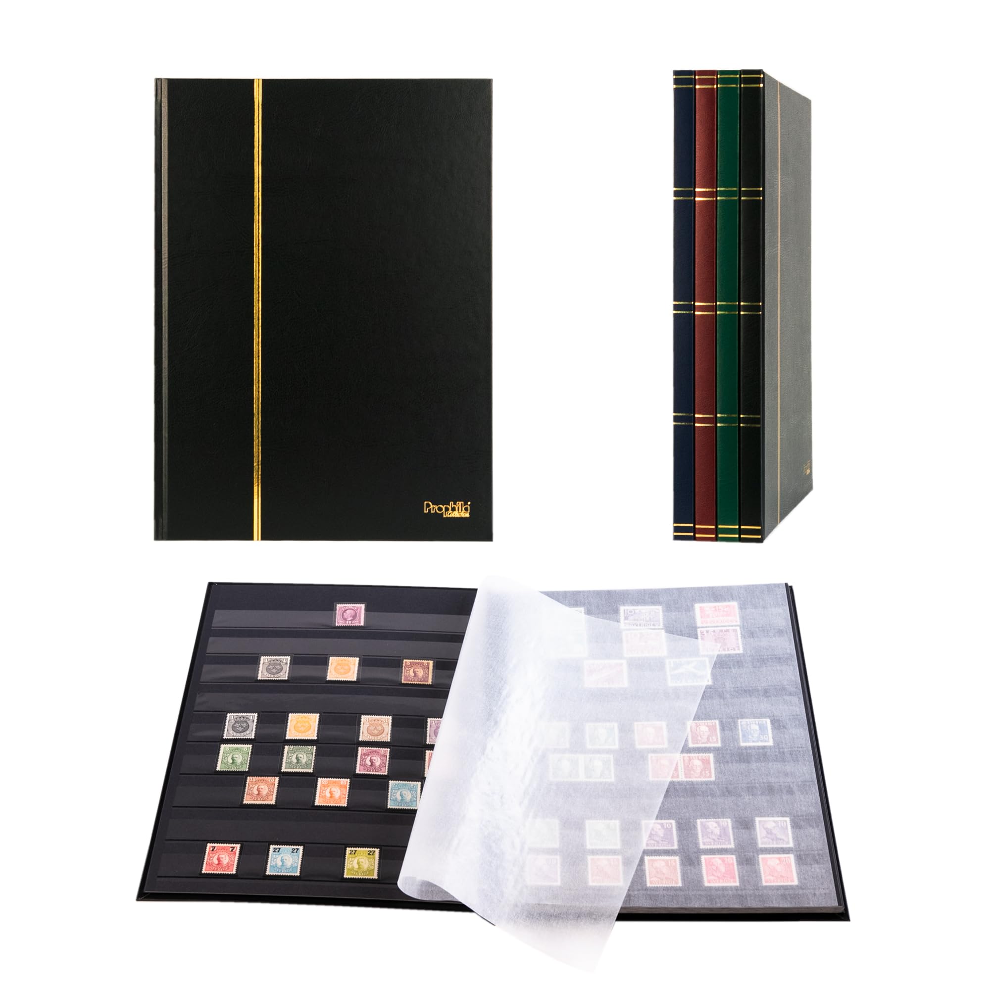 Prophila stamp album (new) 16 black sides, black cover