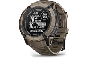 Garmin Instinct 2X Solar - Tactical Edition, Rugged GPS Smartwatch, Built-in Flashlight, Ballistics Calculator, Solar Charging Capability, Coyote Tan
