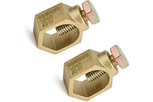 GOUNENGNAIL Copper Ground Rod Clamp, Great for 1/2”- 5/8’’ Grounding Rods (2, CP58 (1/2''-5/8''))