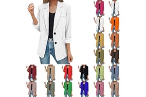 Lolvmvchi Blazers for Women Business Casual Open Front Long Sleeve Work Office Lapel Collar Buttons Blazer 2024 Fashion