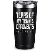 ARIABLE Tears of My Tennis Opponents Tumbler Sports Player Gifts, Gifts for Tennis Lover Fan, 20 Ounce Black Engraved Stainless Steel Insulated Tumbler