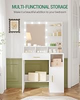 Hzuaneri Dressing Table with Mirror 10 Bulb Lights White view 7