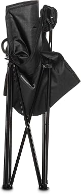 Brand Comfort Heavy Duty Portable Camping Chair 4-Can Cooler Black view 4