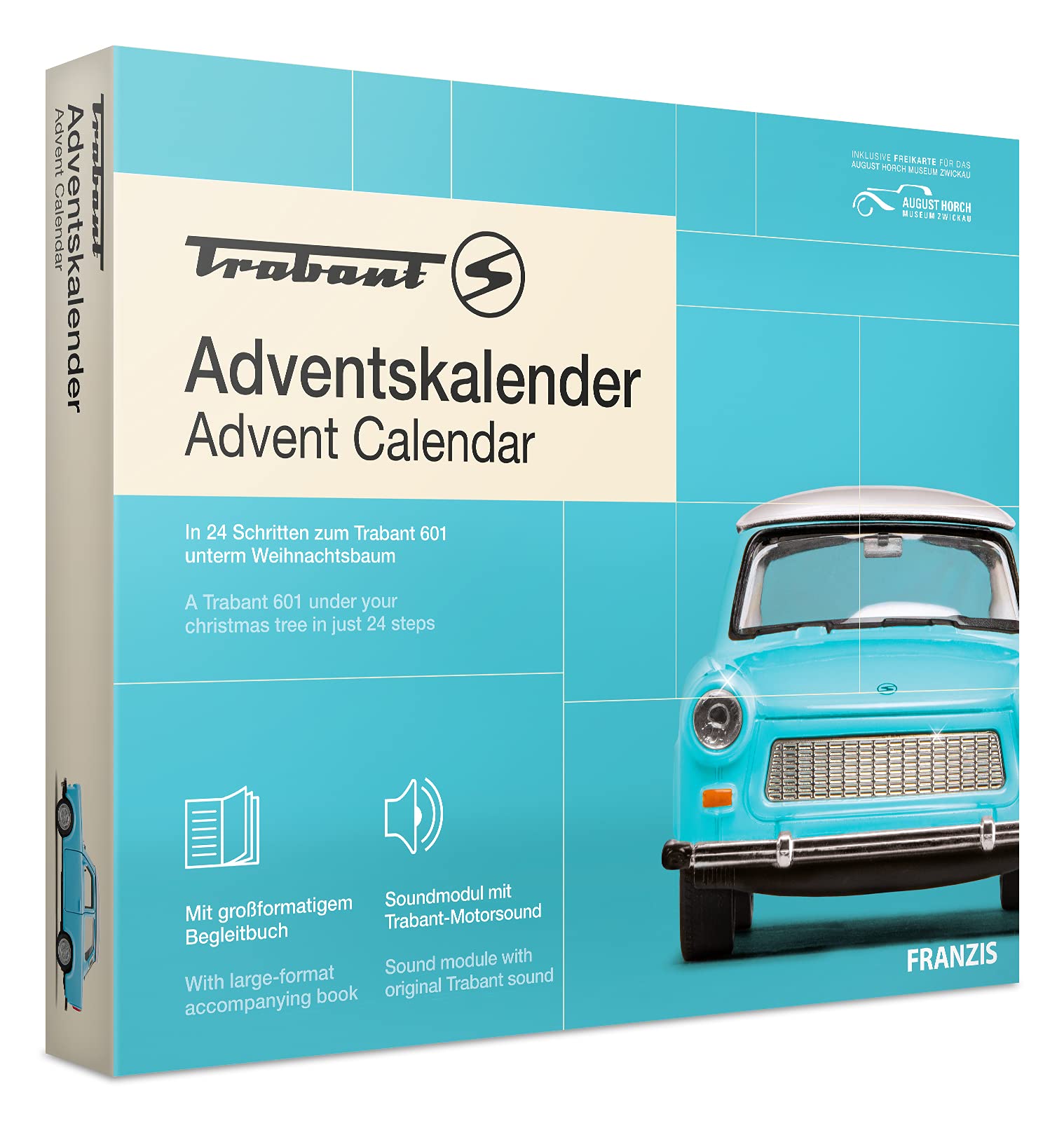 FRANZIS Trabant Adventskalender | In 24 Schritten zum Trabant 601 unterm Weihnachtsbaum | Ab 14 Jahren
