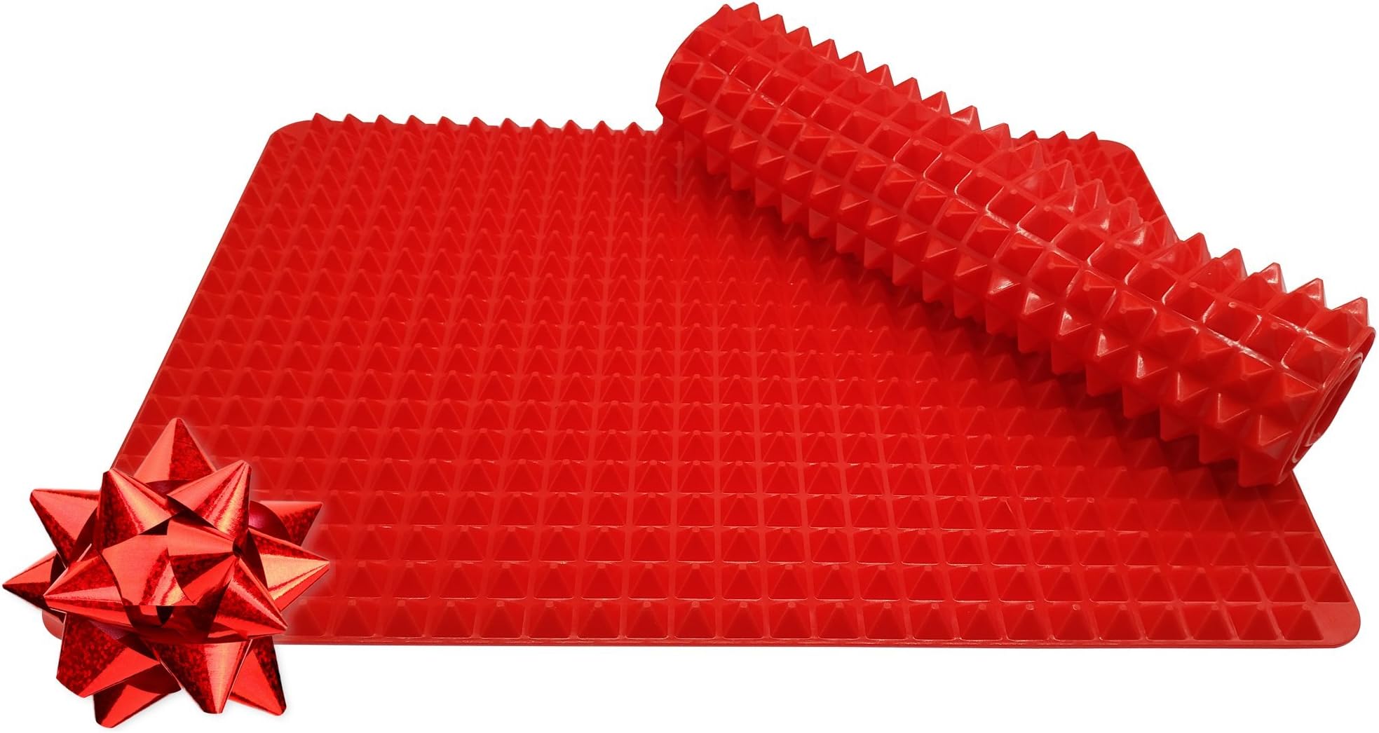 Non Stick Meat Resting Rack, 2-Pack in Red, Resting Lets Fibres Relax for Superior Taste, Easy-Clean & Nonstick Silicone Cooling Rack for BBQ & Kitchen Cooling, Perfect Barbecue Rack for Resting