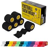 SPORTTAPE 6 Rolls 5cm x 4.5m Black Self-Adhesive Cohesive Bandage