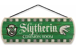 OPEN ROAD BRANDS Harry Potter Slytherin Common Room Hanging Wood Wall Decor - Fun Slytherin Sign for Teen Bedroom or Movie Room