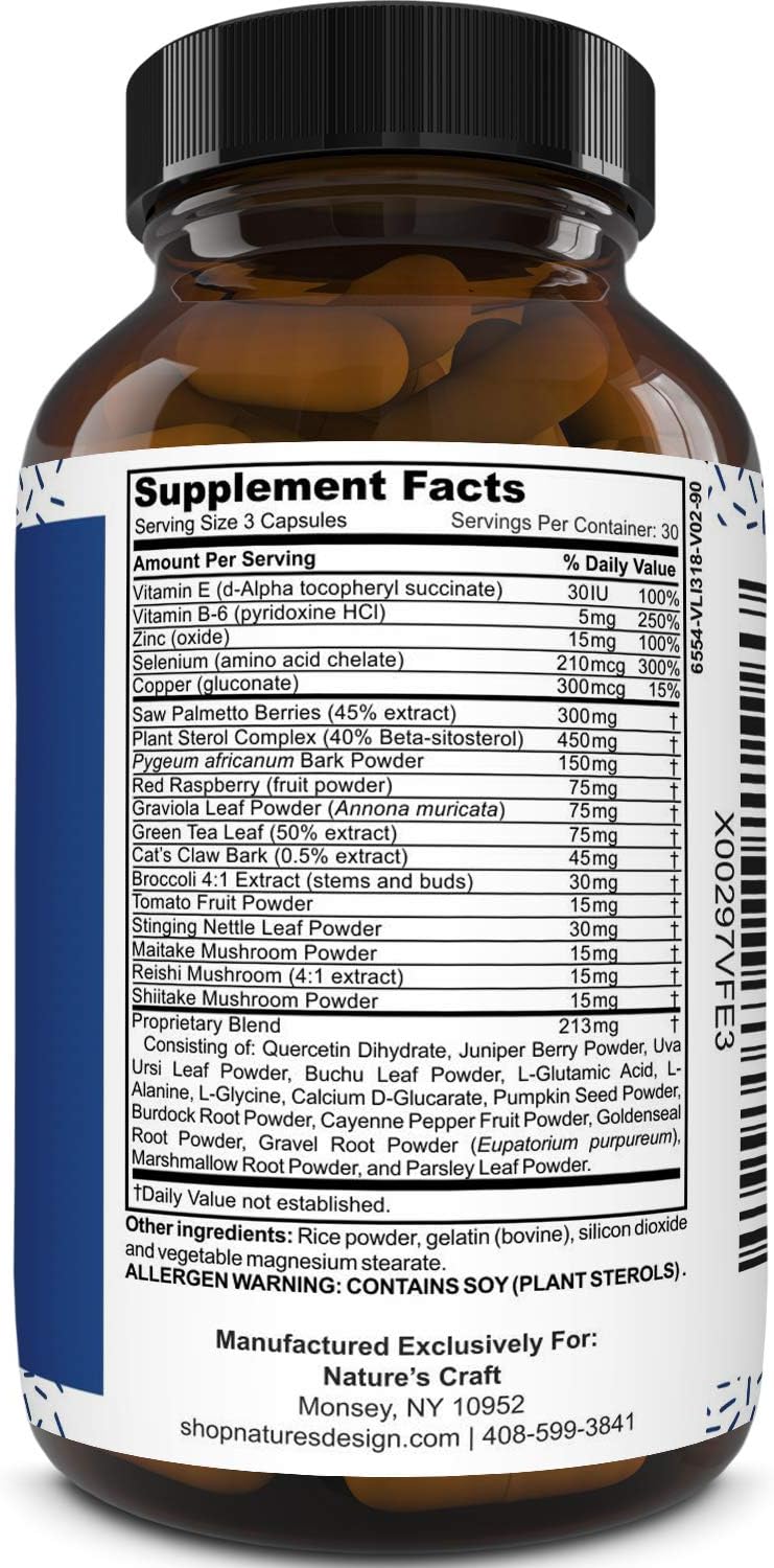 All Natural Prostate Support Health Supplement Pure Extract Pills Best Formula Saw Palmetto Extract Capsules Plant Sterol Complex – Urinary System Boost Vitamins Hair Growth for Men (90 ct): Health & Personal Care