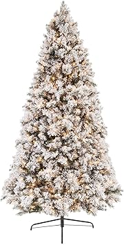 Amazon Com Hobby Lobby Fast Shape Flocked Ponderosa Pine Pre Lit Christmas Tree 9 2019 Model Furniture Decor