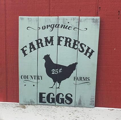 Amazoncom Ruskin352 Farm Fresh Eggs Sign Farmhouse Kitchen Sign