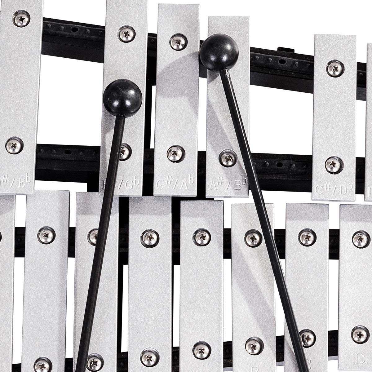 Giantex Percussion Glockenspiel Bell Kit 30 Notes w/Practice Pad, Adjustable Height Stand, Bell