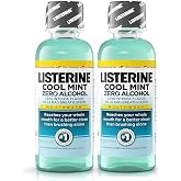 Listerine Cool Mint Zero Alcohol Mouthwash, Travel Size 3.2 Ounces (95ml) - Pack of 2