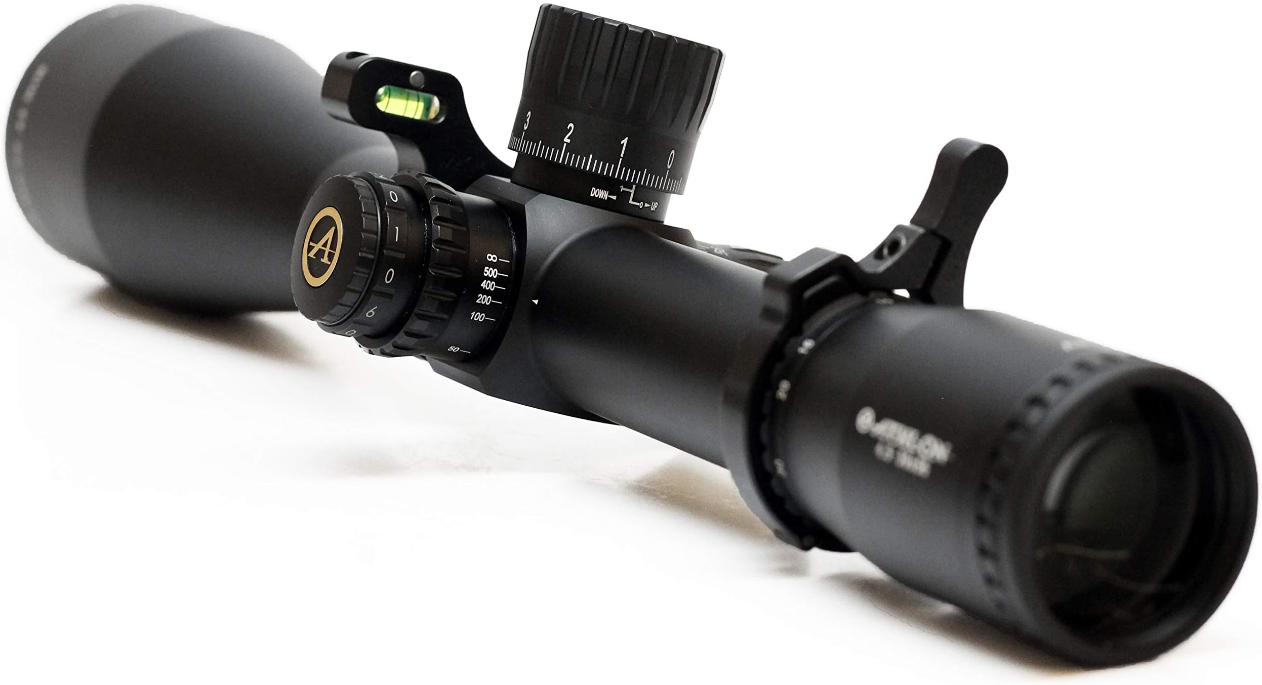 Athlon Optics Ares ETR 4.5-30x56 MIL w/MK Machining Billet Throw Lever & Ultra Low-Profile Scope Level