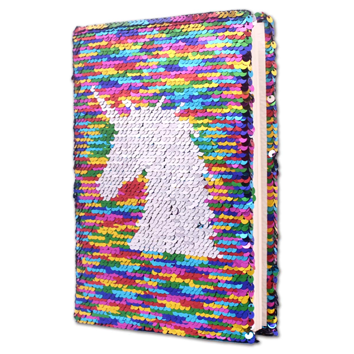 GINMLYDA Sequin Secret Diary for Girls, 8.5x5.5 Inch 160 Lined Page Unicorn Reversible Sequin Kids Journal for Teenage Boys & Girls Notebook Gifts for Girls Birthday Presents 6 7 8 9 10 Years Old