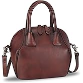 Genuine Leather Top Handle Satchel Purse for Women Vintage Handmade Handbag Retro Designer Crossbody Bag