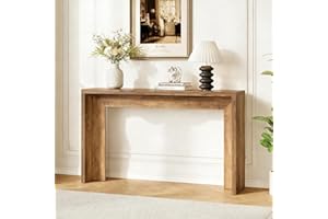 LITTLE TREE Farmhouse Console Table, 55" Sofa Table Behind Couch, Wooden Entryway Table for Hallway, Living Room, Rustic Brow