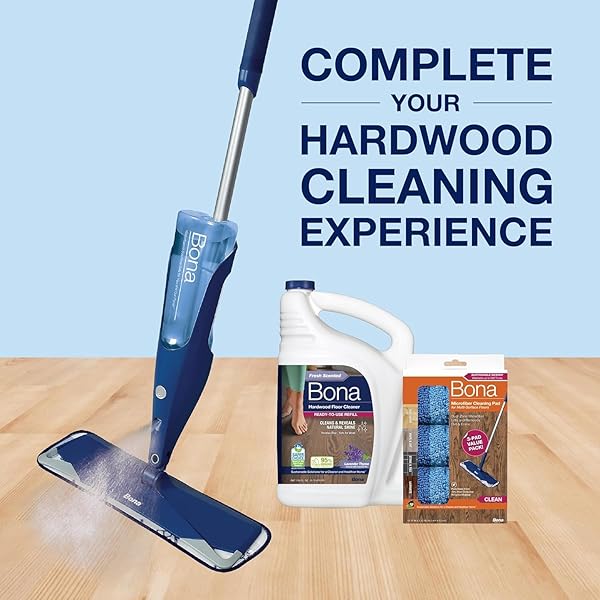 BONA HARDWOOD FLOOR CLEANER REFILL – 128 FL OZ – LAVENDER THYME SCENT – RESIDUE-FREE FLOOR CLEANING SOLUTION SPRAY MOP AND SPRAY BOTTLE REFILL – FOR WOOD FLOORS