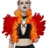 UQJE Feather Shawl for Women, Gothic Feather Shrug Cape