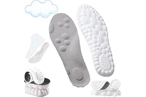 KONENBRA 4D Insoles - 4D Cloud Technology Insole - Super Soft, Ultra Comfort Insoles, 4D Sports Shoes Insoles, Acupoint Massage Insole for Foot & Joint Support (11-12, Gray)