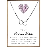 VIY Personal Card To my Bonus mom necklace, Bonus mom gifts, Stepmom gifts from from stepdaughter and stepson, Step Mothers day gift
