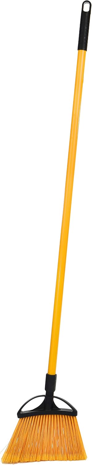 Alpine Industries 10-Inch Smooth Surface Angle Broom with Unbreakable Fiberglass Handle - Sweeper, Wide Cleaner Head for Hard to Reach Areas, Softer Durable Bristles for Light Debris Cleaning: Health & Personal Care