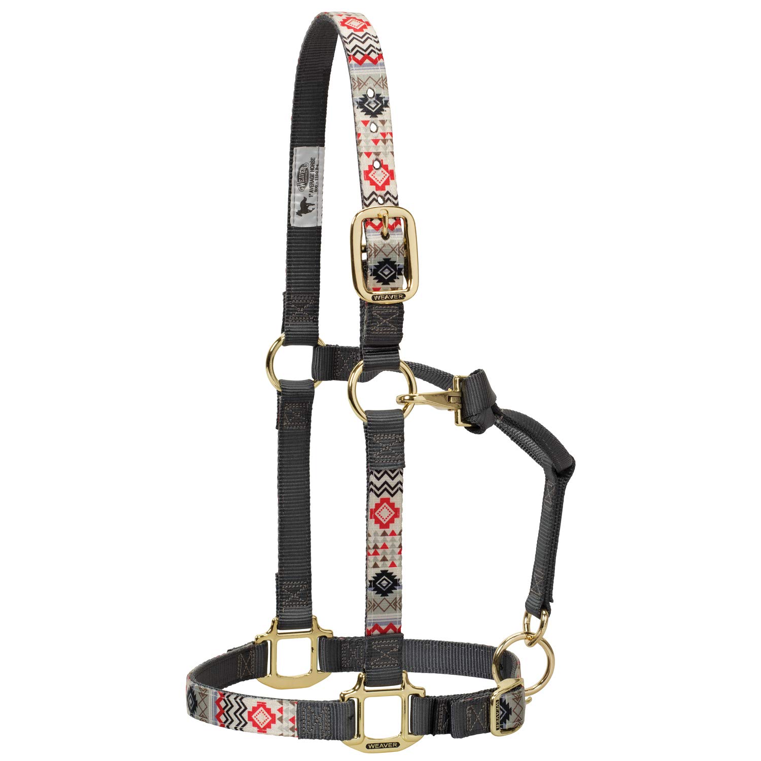 Weaver Leather 35-6784-P22 Nylon Crimson Aztec Adjustable Chin and Throat Snap Halter, Small — image 1