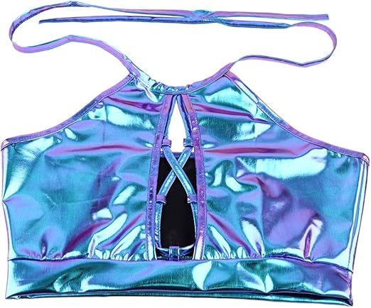 holographic crop top amazon