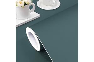 Jeweluck Green Peel and Stick Wallpaper 15.7"x196.8" Solid Matte Self-Adhesive Removable Vinyl for Cabinets and Bathroom