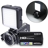 Camcorder Video Camera Digital Camera Recorder Vlogging Camera HAOHUNT HD 1080P 24.0MP 3.0 Inch LCD Rotation Screen 16X Digital Zoom Camera with 2 Batteries and Led Video Light(301S-PlusL)