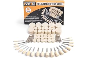 FOTYBEI 80PCS Polishing Buffing Wheel for Dremel Polishing Kit, Wool Felt Polishing Wheel for Dremel Rotary Tool Accessories, with 1/8" Shank for Jewelry Metal Polishing