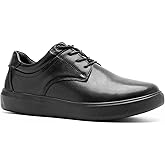 OrthoComfoot Men's Orthopedic Wide Leather Dress Walking Shoes: Comfortable Arch Support Oxfords for Plantar Fasciitis, Orthotic Casual Business Work Shoes for Foot and Heel Pain Relief