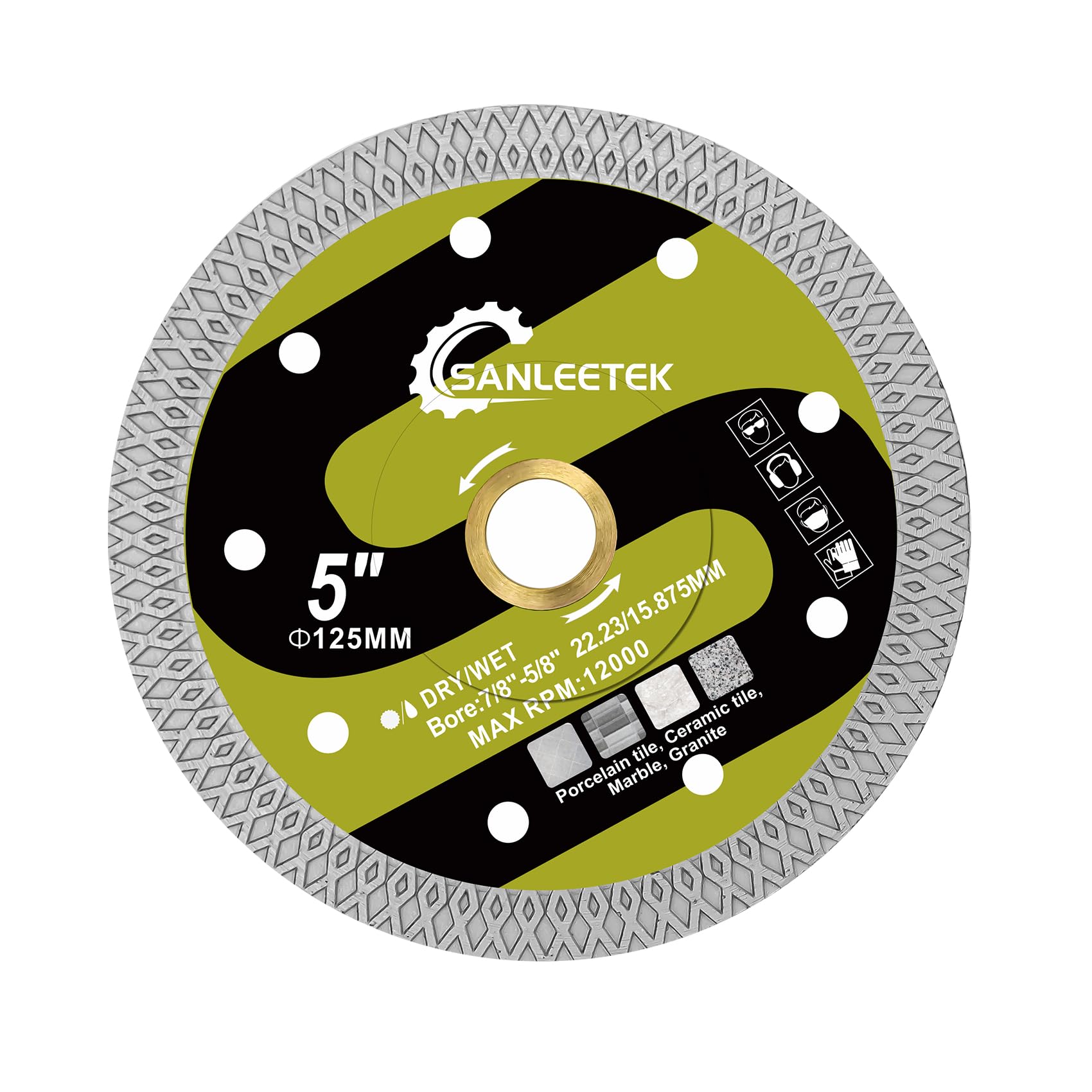 Diamond Cutting and Grinding Discs 125mm - X Mesh Disc Cutter Diamond Blade for Ceramic Tile Porcelain Marble Granite Artificial Stone SANLEETEK