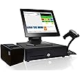 Retail Point of Sale System - Includes Touchscreen PC, POS Software (CRE Monthly), Receipt Printer, Barcode Scanner, Cash Drawer, and LCD Customer Display