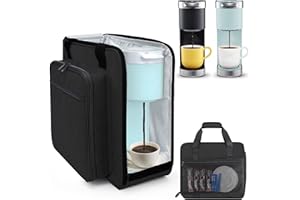 Anitor Portable Carrying Coffee Maker Travel Bag Match for Keurig K-Mini/K-Mini Plus/K-Express, Single Serve Coffee Machine Travel Bag with Padded Shoulder Straps Includes Multiple Storage Bags, Black