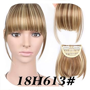 Amazon Com Short Front Neat Bangs Fake Fringe Clip In Hair